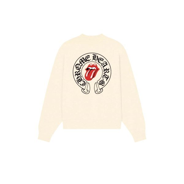 CHROME HEARTS ラウンドネックパーカー 米白
