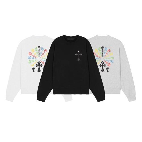 13434631419114913 CHROME HEARTS ラウンドネックパーカー 黑