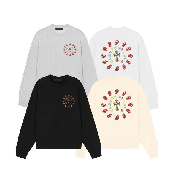 CHROME HEARTS ラウンドネックパーカー 米白