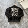 Stussy ベースボールジャケット 背面ロゴプリント マルチカラー