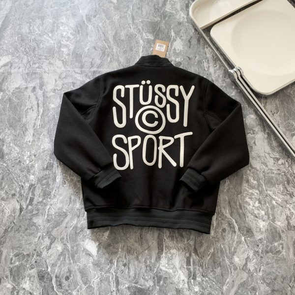 Stussy ベースボールジャケット 背面ロゴプリント マルチカラー