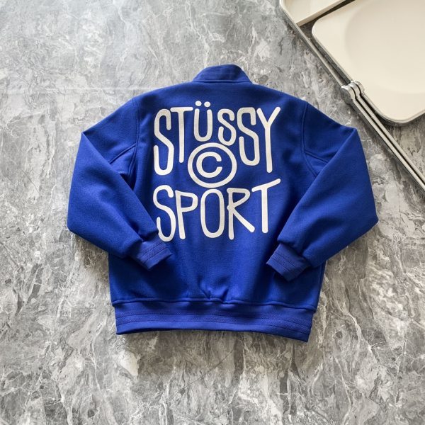 Stussy ベースボールジャケット 背面ロゴプリント マルチカラー