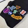 Stussy ベースボールジャケット 刺繍パッチ ブラック