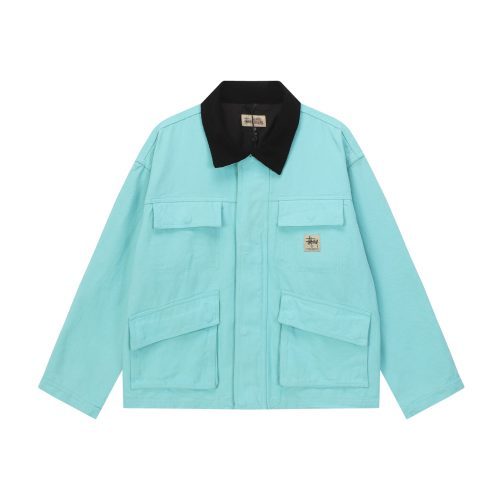 Stussy ワークジャケット 襟撞色 ミントグリーン