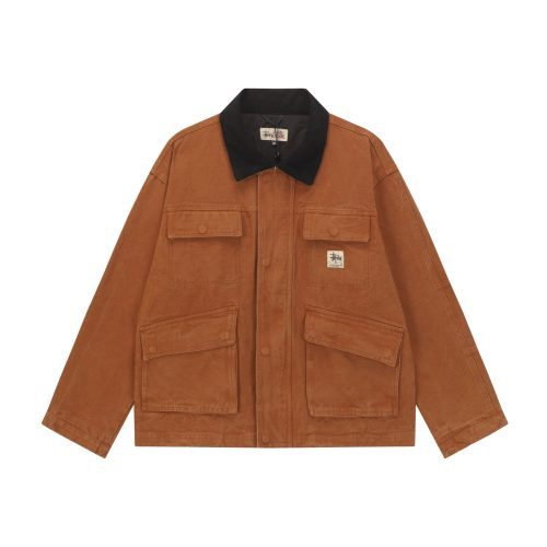 Stussy ワークジャケット マルチポケット ブラウン