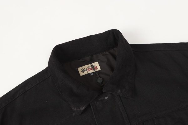 Stussy ワークジャケット コーデュロイ襟 ブラック
