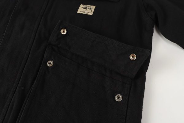 Stussy ワークジャケット コーデュロイ襟 ブラック