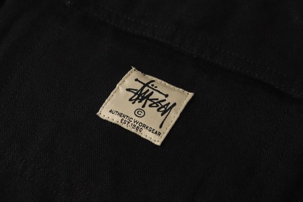 Stussy ワークジャケット コーデュロイ襟 ブラック