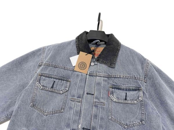 Stussy×Levi's デニムジャケット 刺繍徽章 グレーブルー