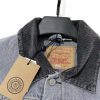 Stussy×Levi's デニムジャケット 刺繍徽章 グレーブルー