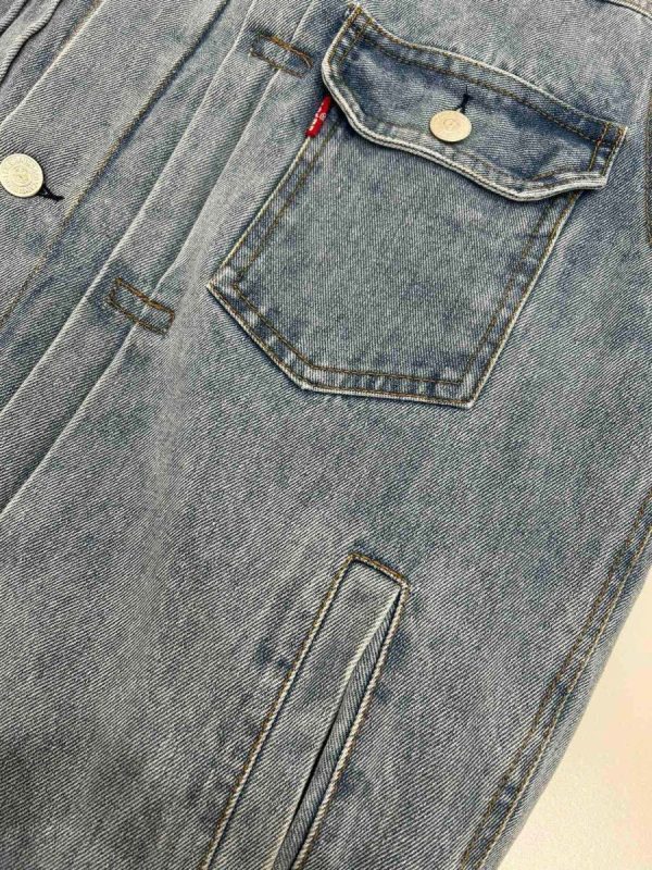 Stussy×Levi's デニムジャケット 刺繍徽章 グレーブルー