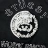 Stussy ベースボールジャケット スカル刺繍 ブラック