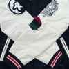 Stussy ベースボールジャケット スカル刺繍 ブラック