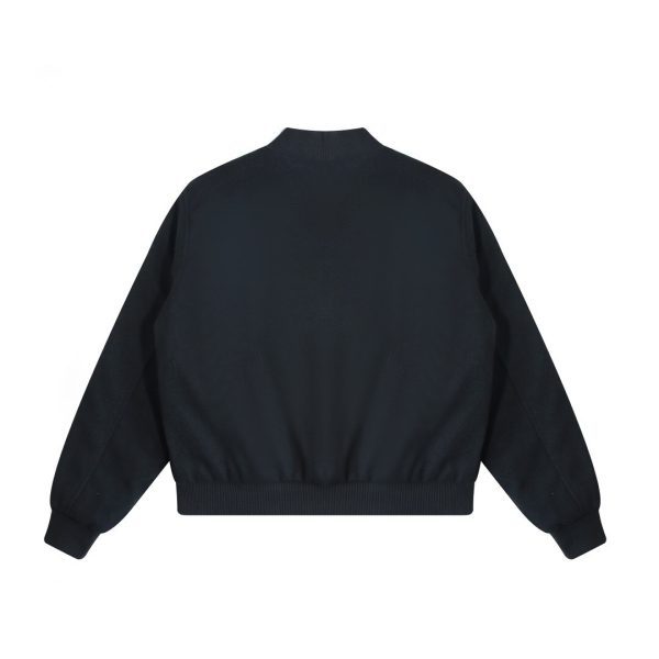 Stussy ベースボールジャケット 刺繍パッチ ブラック×ホワイト