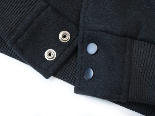 Stussy ベースボールジャケット 刺繍パッチ ブラック×ホワイト