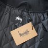 Stussy ベースボールジャケット 刺繍パッチ ブラック×ホワイト