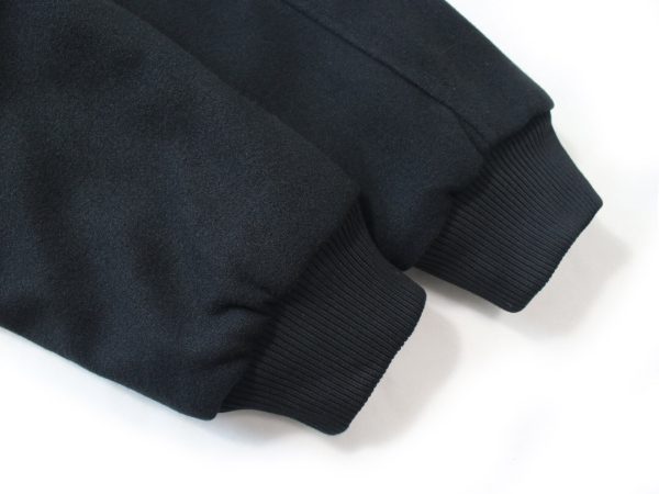 Stussy ベースボールジャケット 刺繍パッチ ブラック×ホワイト