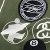Stussy×Nike ベースボールジャケット スウォッシュ刺繍 オリーブ