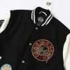 Stussy ベースボールジャケット 刺繍パッチ ブラック