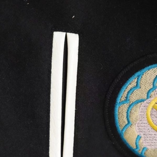 Stussy ベースボールジャケット 刺繍パッチ ブラック