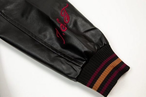 Stussy ベースボールジャケット 地球刺繍 ブラック