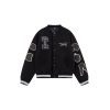 Stussy ベースボールジャケット シティ刺繍 ブラック