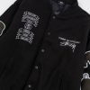 Stussy ベースボールジャケット シティ刺繍 ブラック