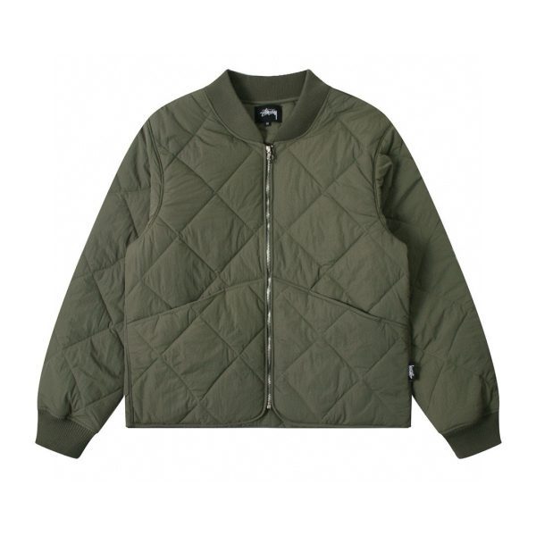 Stussy コーチジャケット キルト オリーブ