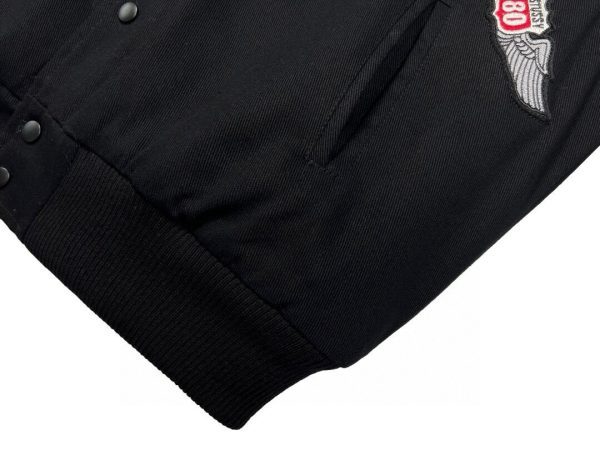 Stussy ベースボールジャケット パッチ ブラック