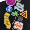 Stussy ベースボールジャケット パッチ ブラック
