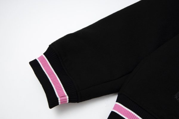 Stussy ベースボールジャケット トリム ブラック