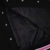 Stussy ベースボールジャケット トリム ブラック