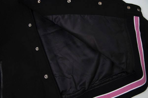 Stussy ベースボールジャケット トリム ブラック