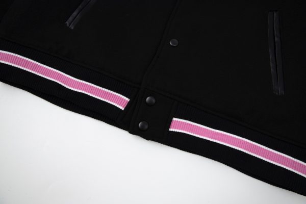 Stussy ベースボールジャケット トリム ブラック