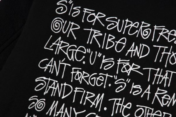 Stussy ベースボールジャケット トリム ブラック
