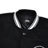 Stussy ベースボールジャケット ストライプ ブラック