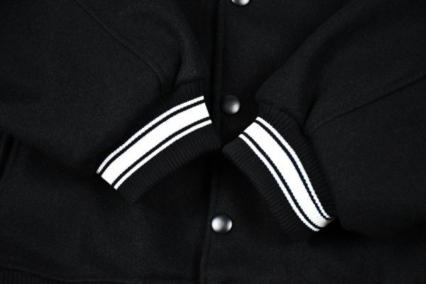 Stussy ベースボールジャケット ストライプ ブラック