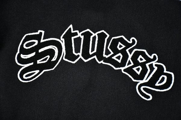 Stussy ベースボールジャケット ストライプ ブラック