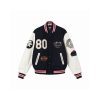 Stussy ベースボールジャケット カラフルパッチ ブラック