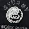 Stussy ベースボールジャケット カラフルパッチ ブラック
