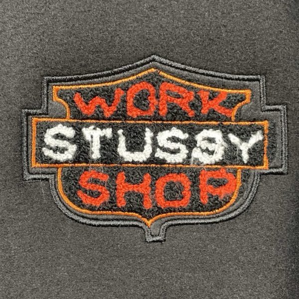 Stussy ベースボールジャケット カラフルパッチ ブラック