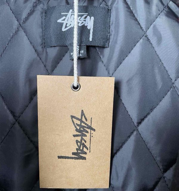 Stussy ベースボールジャケット カラフルパッチ ブラック