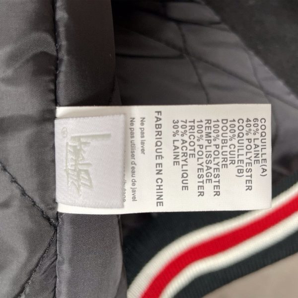Stussy ベースボールジャケット カラフルパッチ ブラック