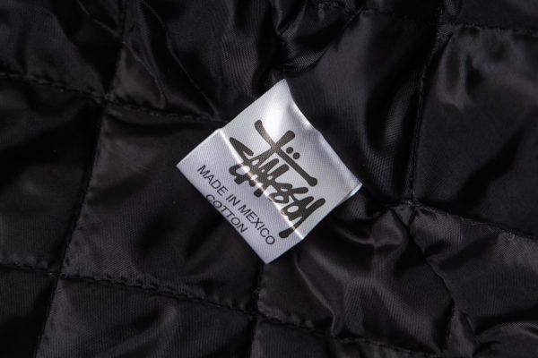 Stussy ベースボールジャケット 地球8ボール刺繍 ブラック