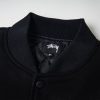 Stussy×CDG ベースボールジャケット コラボ刺繍 ブラック