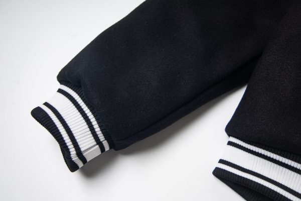 Stussy×CDG ベースボールジャケット コラボ刺繍 ブラック