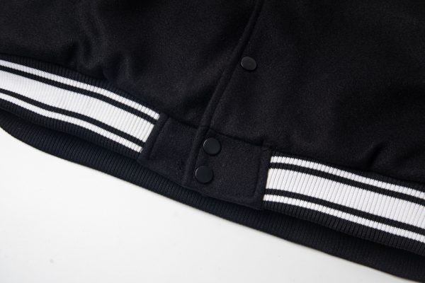 Stussy×CDG ベースボールジャケット コラボ刺繍 ブラック