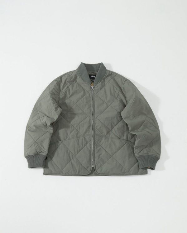 Stussy コーチジャケット キルト オリーブ
