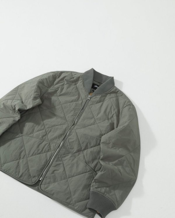Stussy コーチジャケット キルト オリーブ