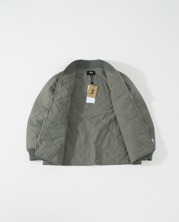 Stussy コーチジャケット キルト オリーブ
